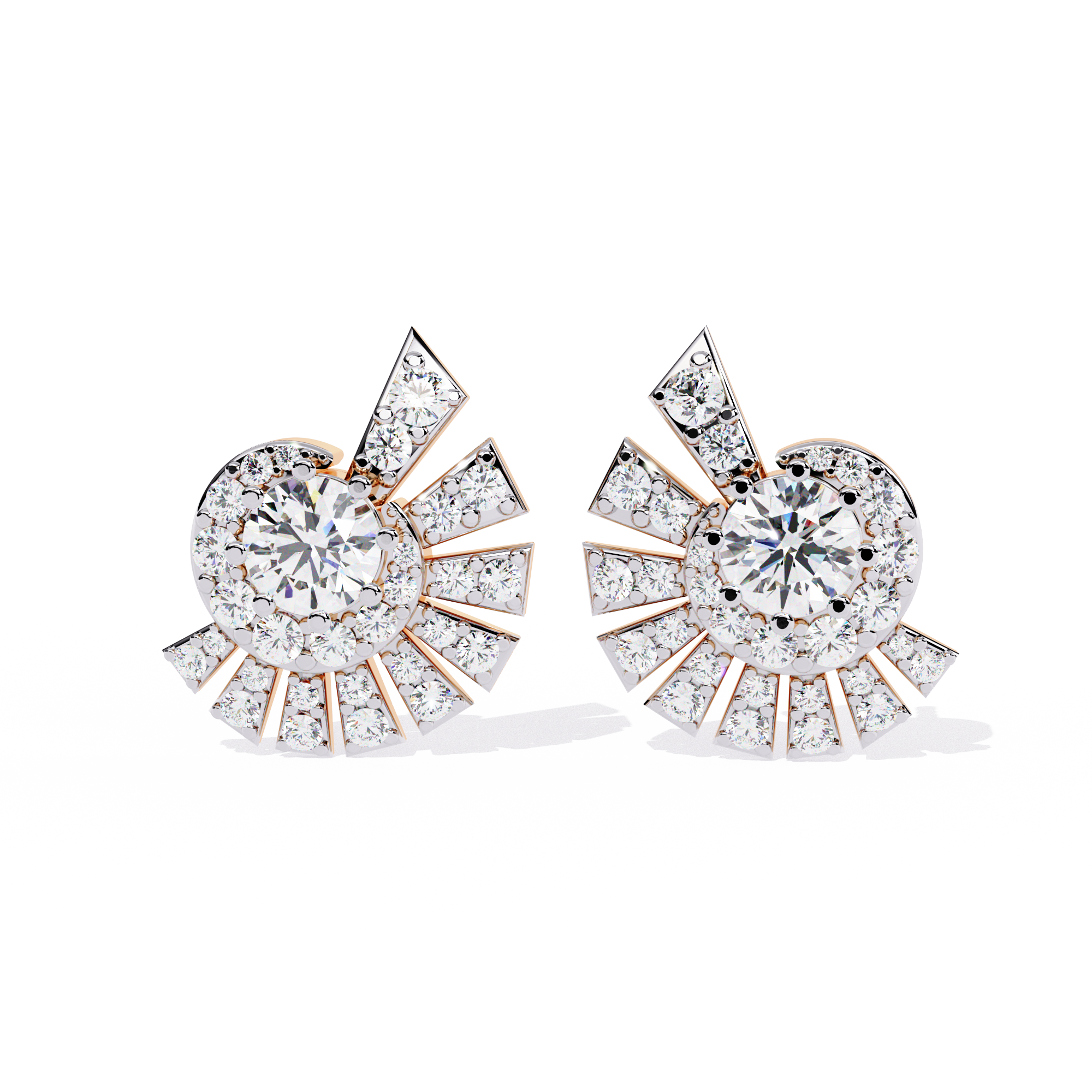Buy Celestial Burst Natural Diamond Earrings |Solitairekart